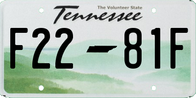 TN license plate F2281F