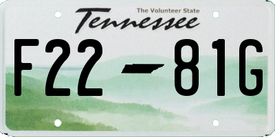 TN license plate F2281G