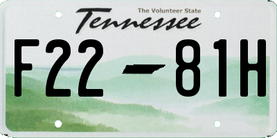 TN license plate F2281H