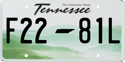 TN license plate F2281L