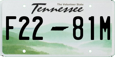 TN license plate F2281M