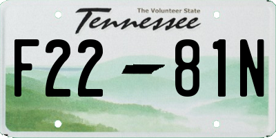 TN license plate F2281N