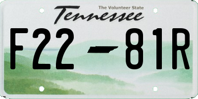 TN license plate F2281R