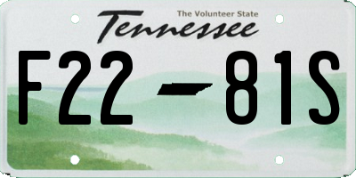 TN license plate F2281S