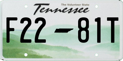TN license plate F2281T