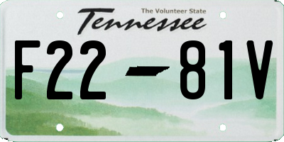 TN license plate F2281V