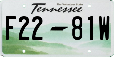 TN license plate F2281W
