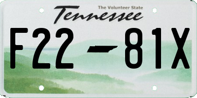 TN license plate F2281X