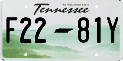 TN license plate F2281Y
