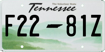 TN license plate F2281Z