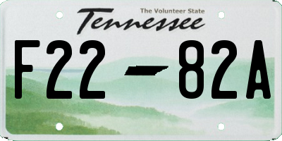 TN license plate F2282A