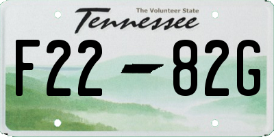 TN license plate F2282G