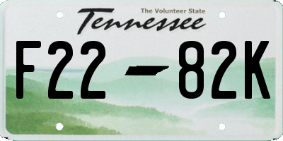 TN license plate F2282K