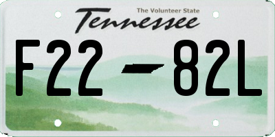 TN license plate F2282L