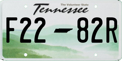TN license plate F2282R