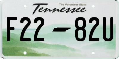 TN license plate F2282U