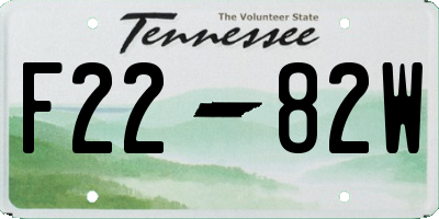 TN license plate F2282W