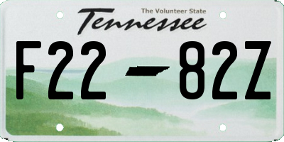 TN license plate F2282Z