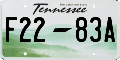 TN license plate F2283A