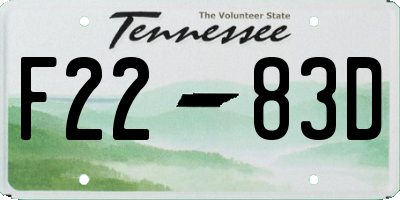 TN license plate F2283D