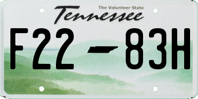 TN license plate F2283H