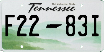 TN license plate F2283I