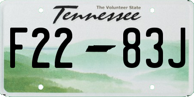 TN license plate F2283J