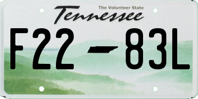 TN license plate F2283L