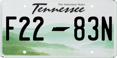 TN license plate F2283N