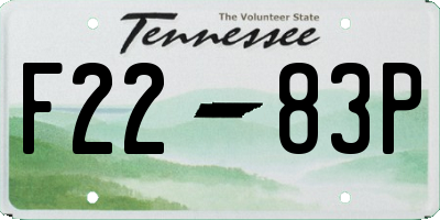 TN license plate F2283P