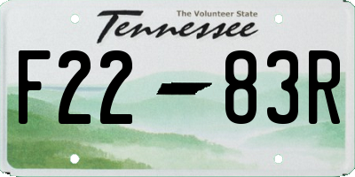 TN license plate F2283R