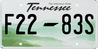 TN license plate F2283S