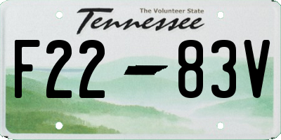 TN license plate F2283V