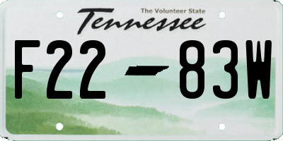 TN license plate F2283W