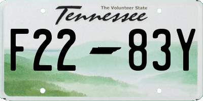 TN license plate F2283Y