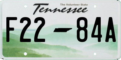 TN license plate F2284A