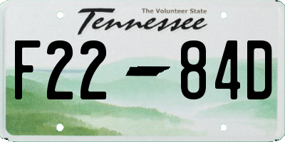 TN license plate F2284D