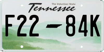 TN license plate F2284K