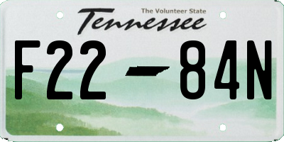 TN license plate F2284N