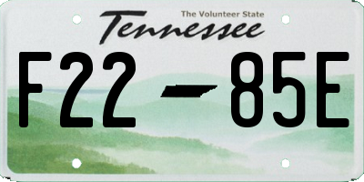 TN license plate F2285E
