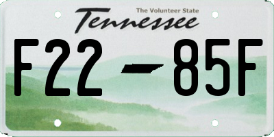 TN license plate F2285F