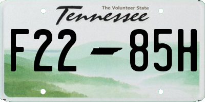 TN license plate F2285H