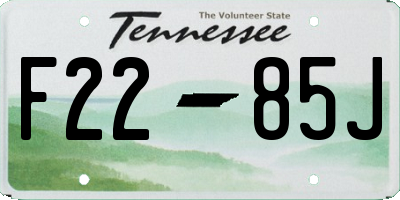 TN license plate F2285J