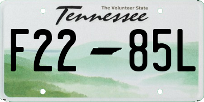 TN license plate F2285L