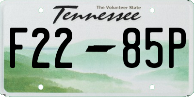 TN license plate F2285P
