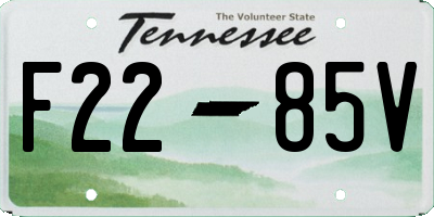 TN license plate F2285V