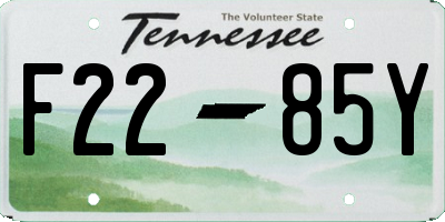 TN license plate F2285Y