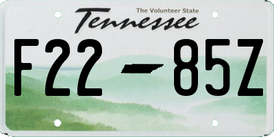 TN license plate F2285Z