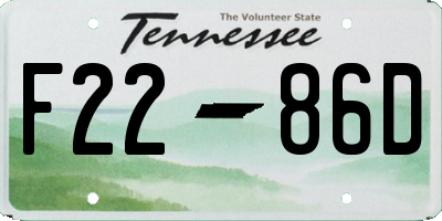 TN license plate F2286D
