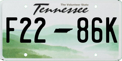 TN license plate F2286K